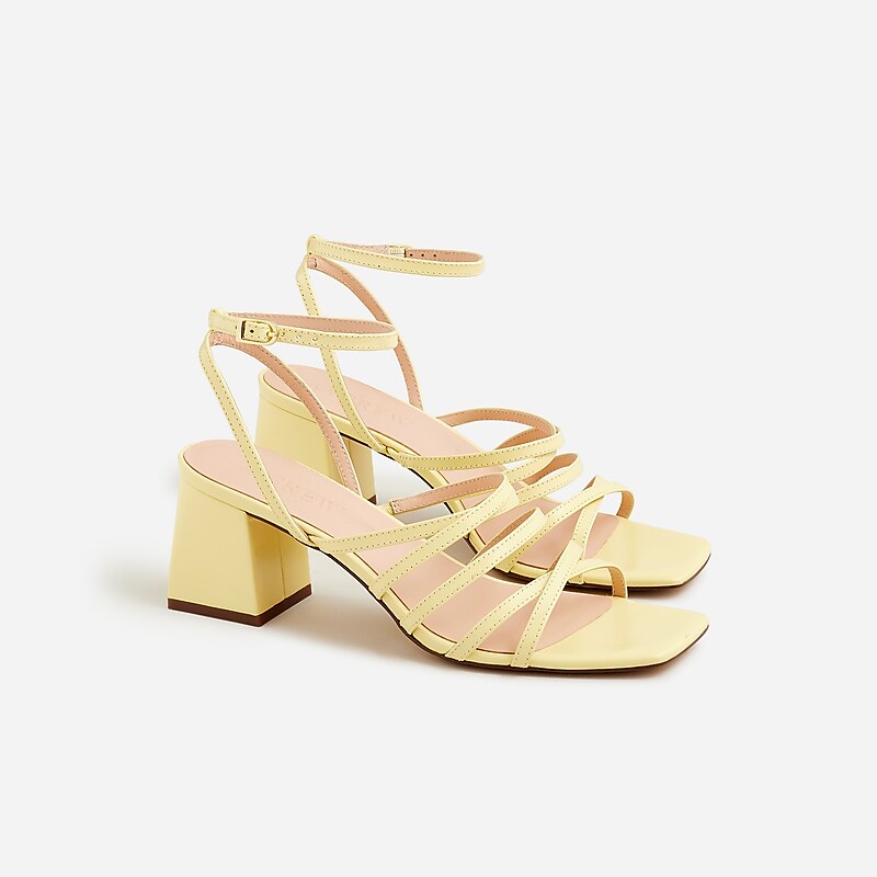 Women\'s J.Crew Layne strappy heels Sandals Fresh Lemon USA XFIULKQ08