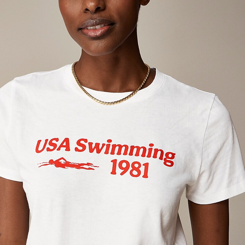 Women's J.Crew Limited-edition USA Swimming® X J.Crew vintage jersey classic-fit crewneck T-shirts Usa Swimming USA JSRCNAZ71