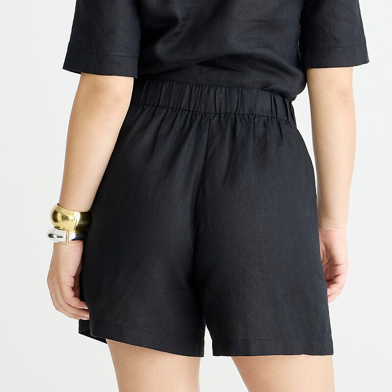 Women's J.Crew Long Tropez Shorts Black USA APTMKSQ19