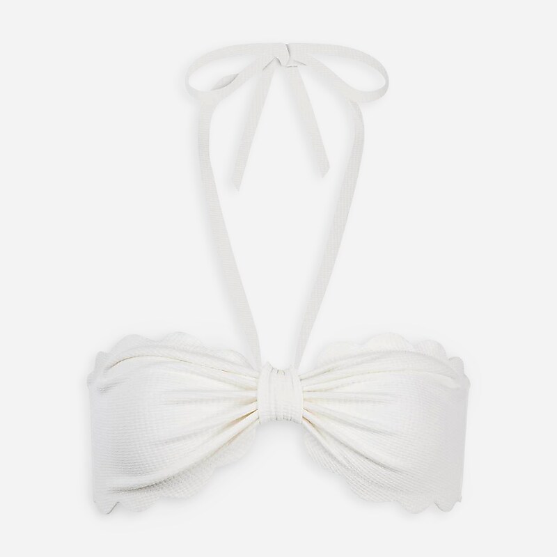 Women\'s J.Crew MARYSIA Chesapeake Bikini Top White USA JSDTHBY85