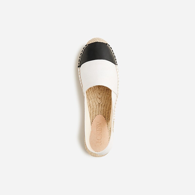 Women's J.Crew Made-in-Spain cap toe slingback Espadrilles Ivory USA ENPMLRC64