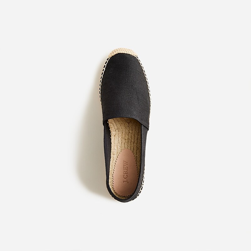 Women's J.Crew Made-in-Spain flats Espadrilles Black USA BENQRHC56