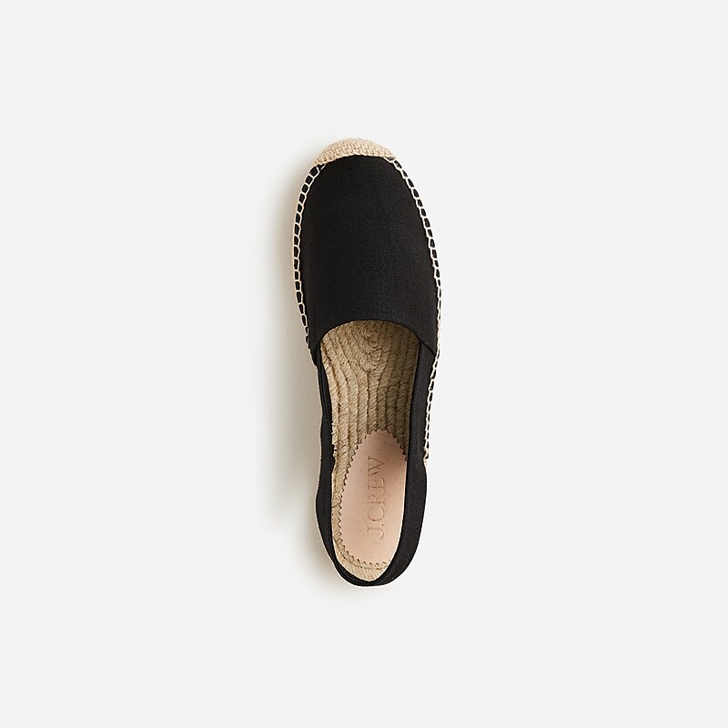 Women's J.Crew Made-in-Spain slingback Espadrilles Black USA JWOBRFI32