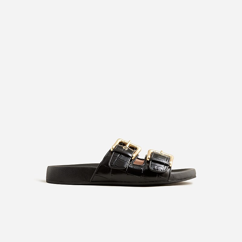 Women's J.Crew Marlow Sandals Black USA DZVPTHI57