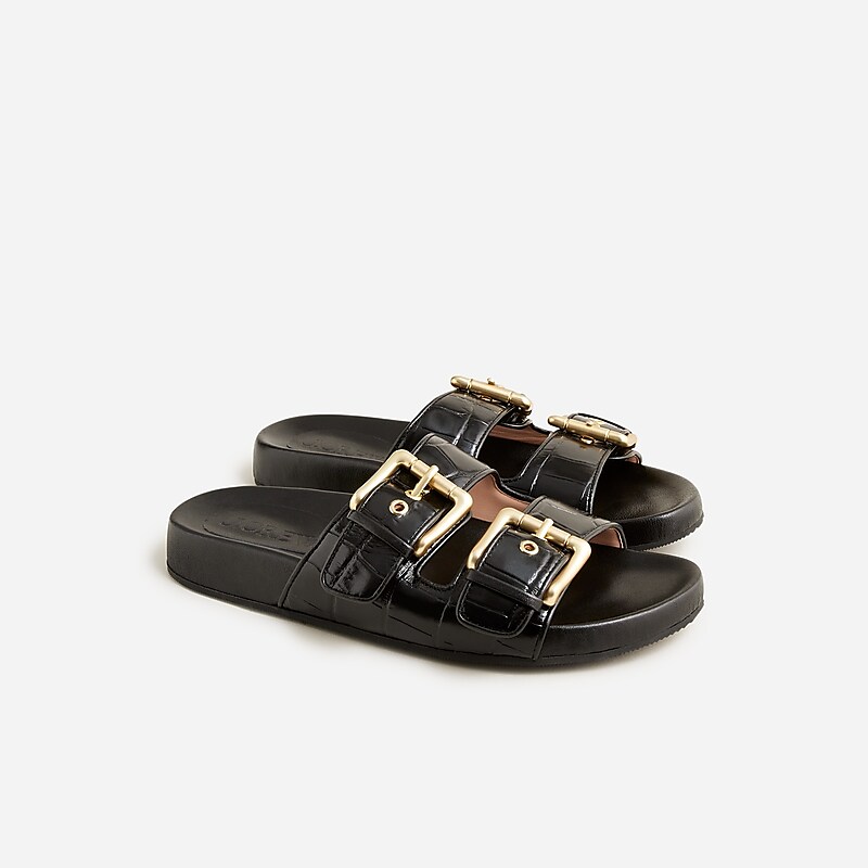 Women\'s J.Crew Marlow Sandals Black USA DZVPTHI57