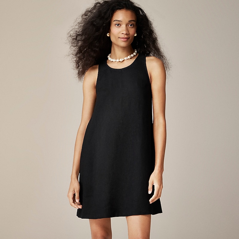 Women\'s J.Crew Maxine button-back Dress Black USA ELYWDHX69