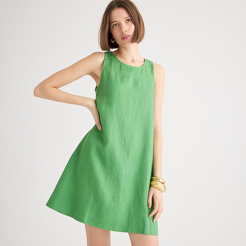 Women's J.Crew Maxine button-back Dress Green USA DEGKZBW23