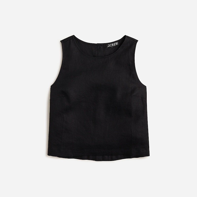 Women\'s J.Crew Maxine button-back Tops Black USA TNGLQDB98