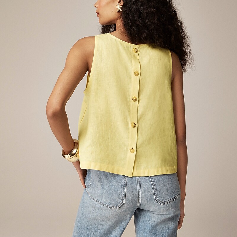 Women's J.Crew Maxine button-back Tops Fresh Lemon USA WEMSGUB19