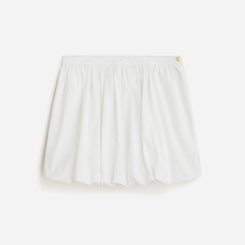 Women\'s J.Crew Mini bubble-hem cotton poplin Skirts White USA FTDLJAE03