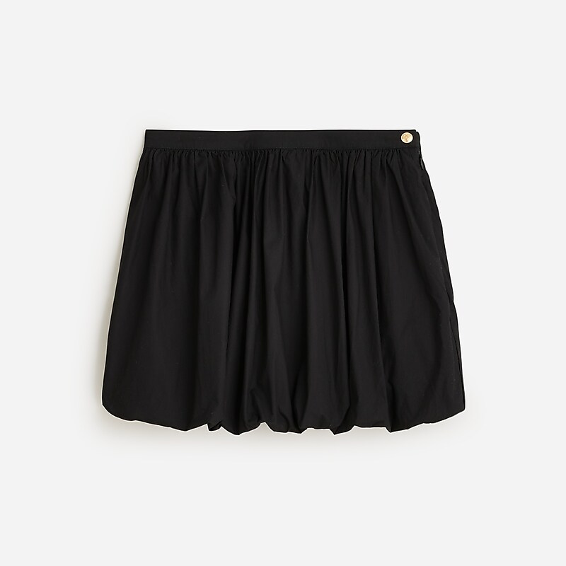 Women\'s J.Crew Mini bubble-hem cotton poplin Skirts Black USA DPAJLCZ72