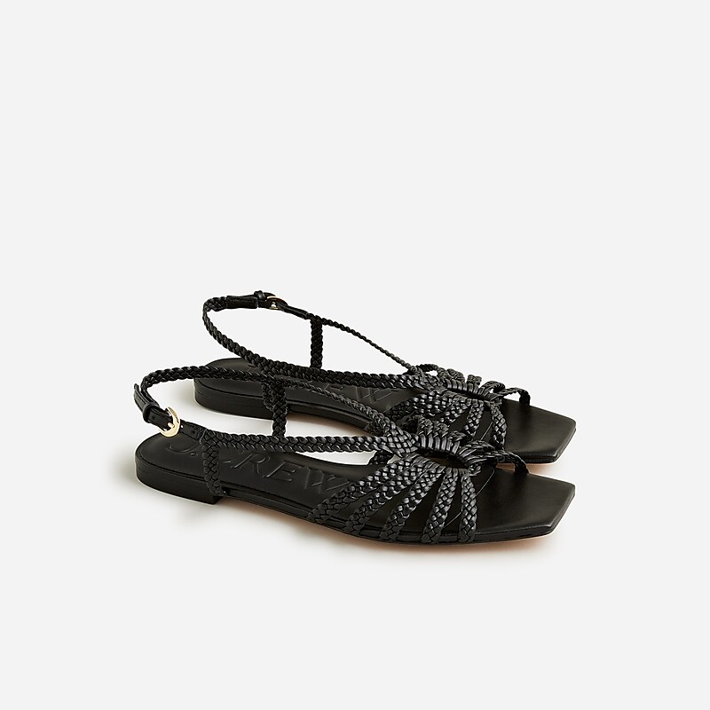 Women\'s J.Crew New Capri braided Sandals Black USA KCLSTHR15