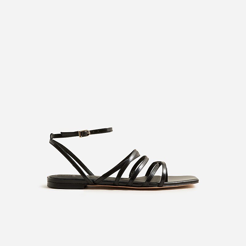 Women's J.Crew New Capri strappy Sandals Black USA FISOWQL84