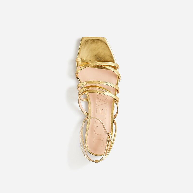 Women's J.Crew New Capri strappy Sandals Dark Gold USA DARHJKV70