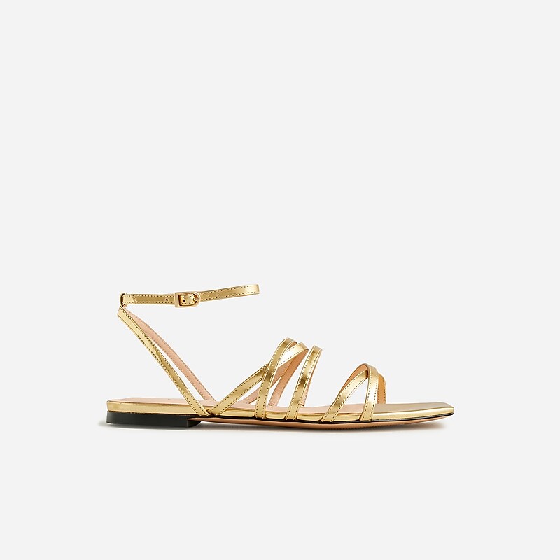 Women's J.Crew New Capri strappy Sandals Dark Gold USA DARHJKV70