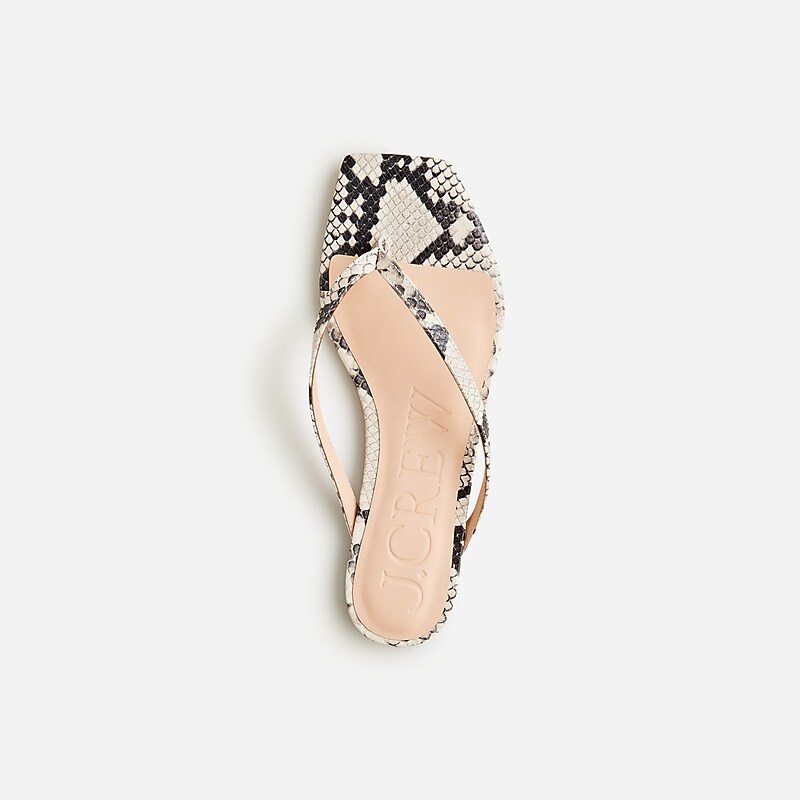 Women's J.Crew New Capri thong snake-embossed leather Sandals Natural USA MOIHAER35