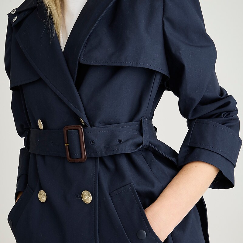 Women's J.Crew New Icon trench Coats Navy USA IOWNUMZ40