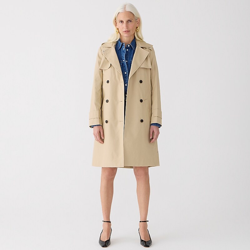 Women's J.Crew New Icon trench Coats Vintage Khaki USA TYGDBQH20