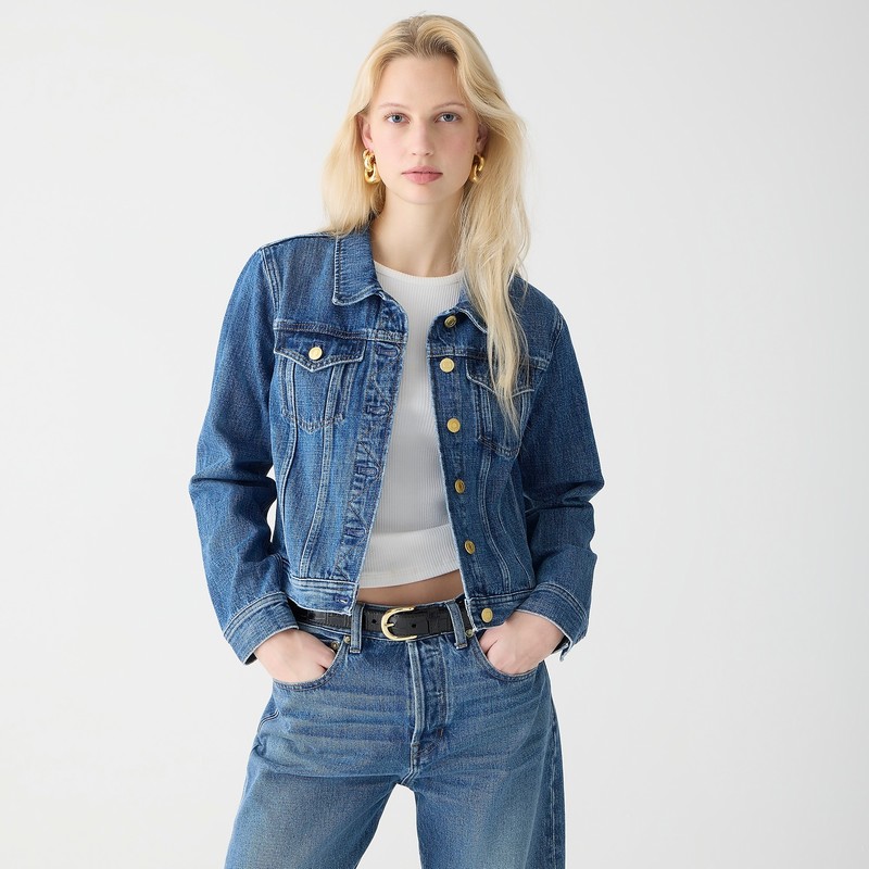 Women's J.Crew New classic denim Jackets Alicia Wash USA BHACKFG71