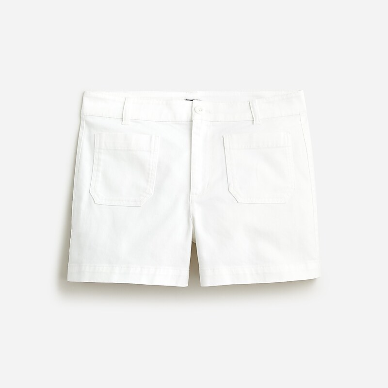 Women\'s J.Crew New patch-pocket chino Shorts White USA EGVWNKZ37