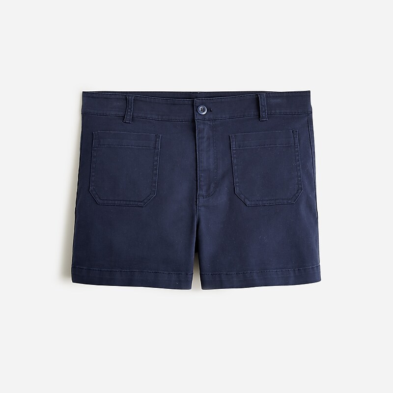 Women\'s J.Crew New patch-pocket chino Shorts Navy USA QONHELT38