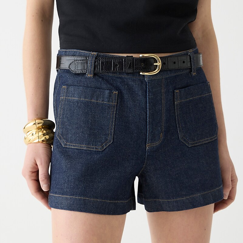 Women's J.Crew Patch-pocket denim resin wash Shorts Resin Rinse USA VFGIJHR95