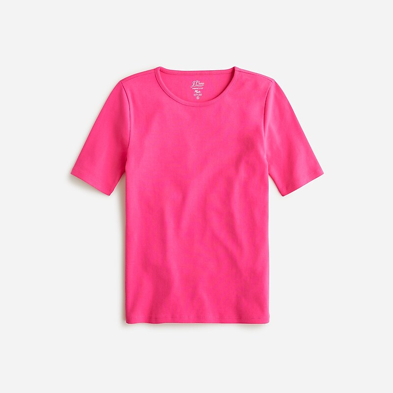 Women\'s J.Crew Perfect-fit elbow-sleeve T-shirts Sweet Fuchsia USA CIYTLJM64