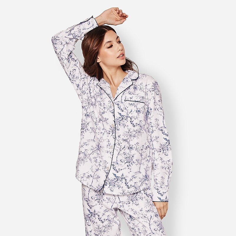 Women's J.Crew Petite Plume™ set timeless toile Pajamas Blue USA ARCKTSH52