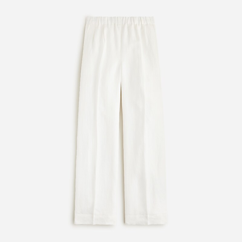 Women\'s J.Crew Pleated pull-on Pants White USA YISFVUE03