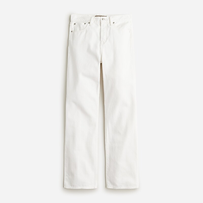 Women\'s J.Crew Point Sur loose straight Jeans White Denim USA IXCBDQN96