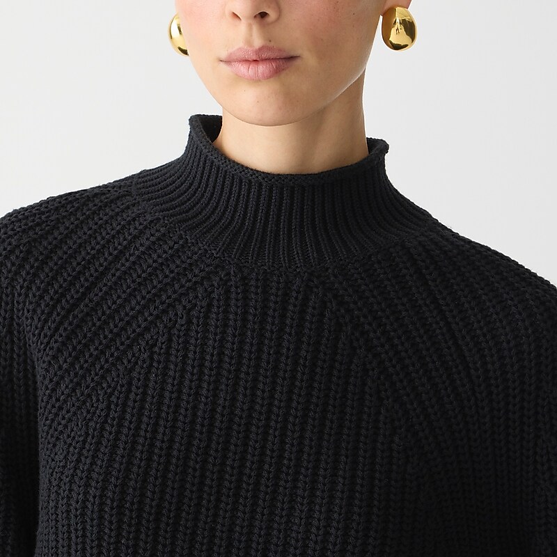 Women's J.Crew Relaxed Rollneck™ Sweaters Black USA DLQJSFT91