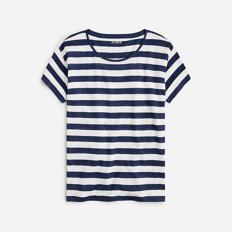 Women\'s J.Crew Relaxed T-shirts Montauk Stripe A Evenin USA WJBNOPG59