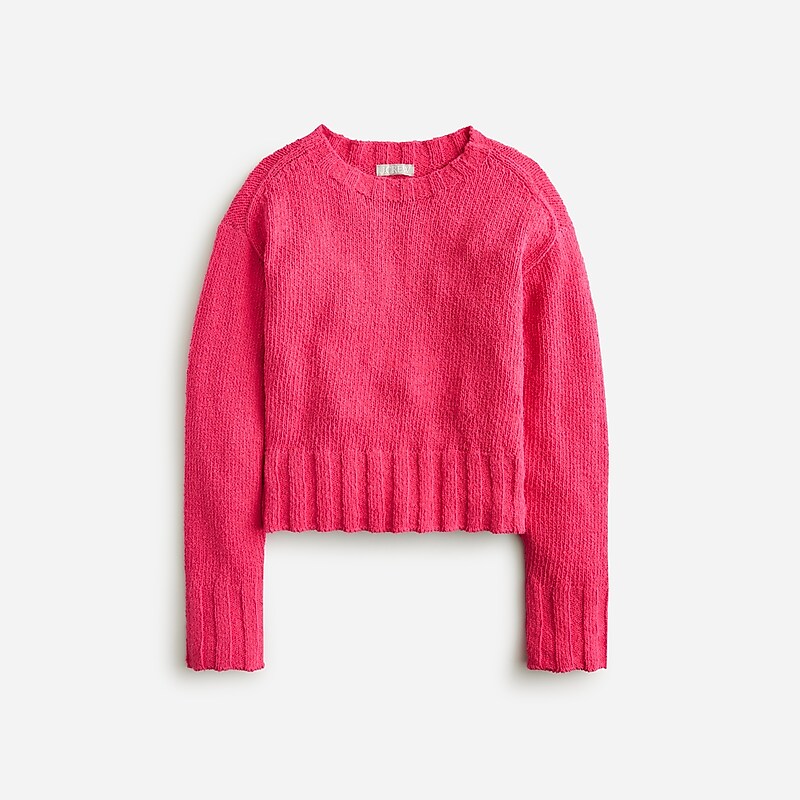 Women\'s J.Crew Relaxed crewneck beach Sweaters Raspberry Sherbet USA HGDNMET64