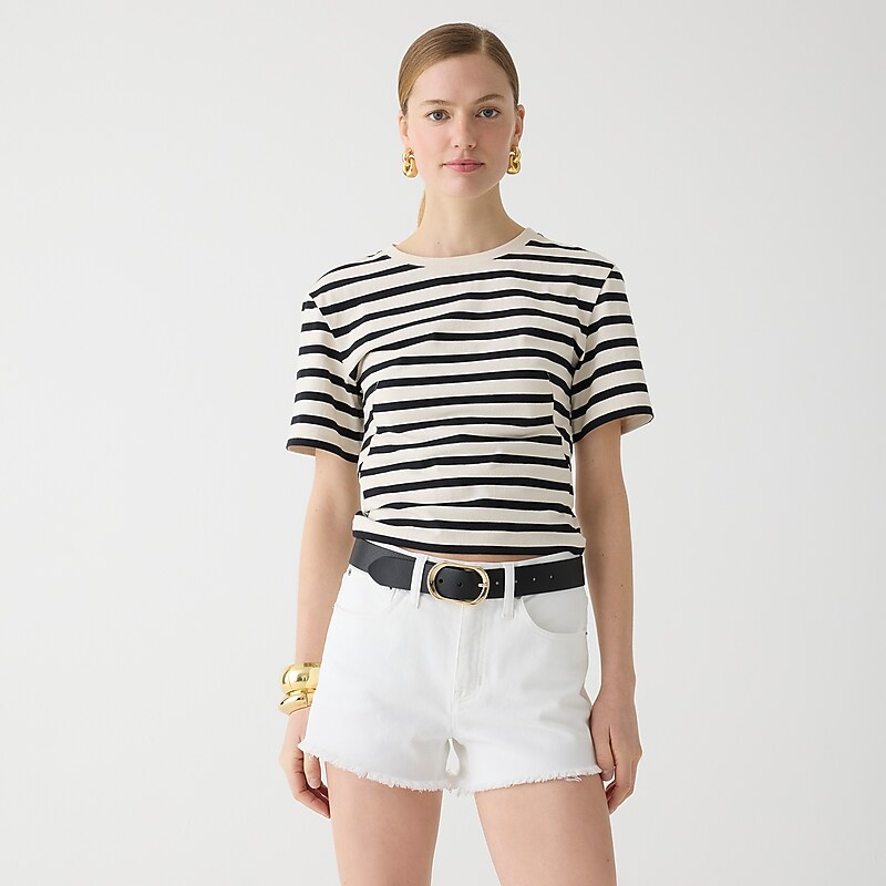 Women\'s J.Crew Relaxed denim Shorts White Denim USA IWLBMAH48