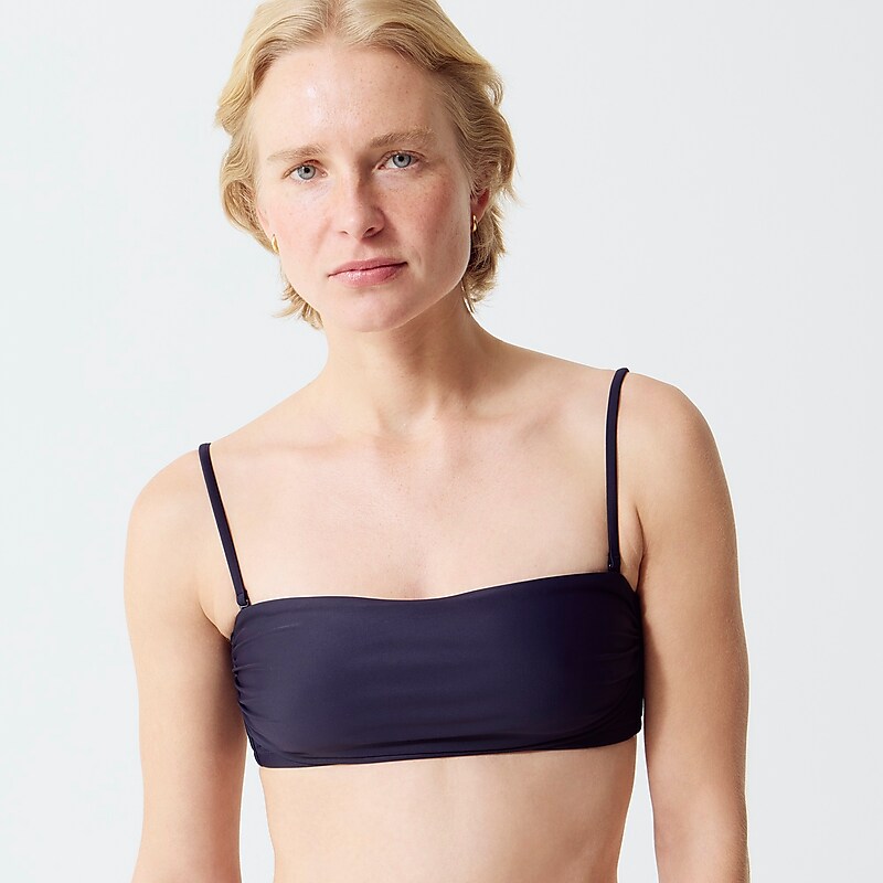 Women's J.Crew Ruched balconette Bikini Top Navy USA LTYAMNQ49