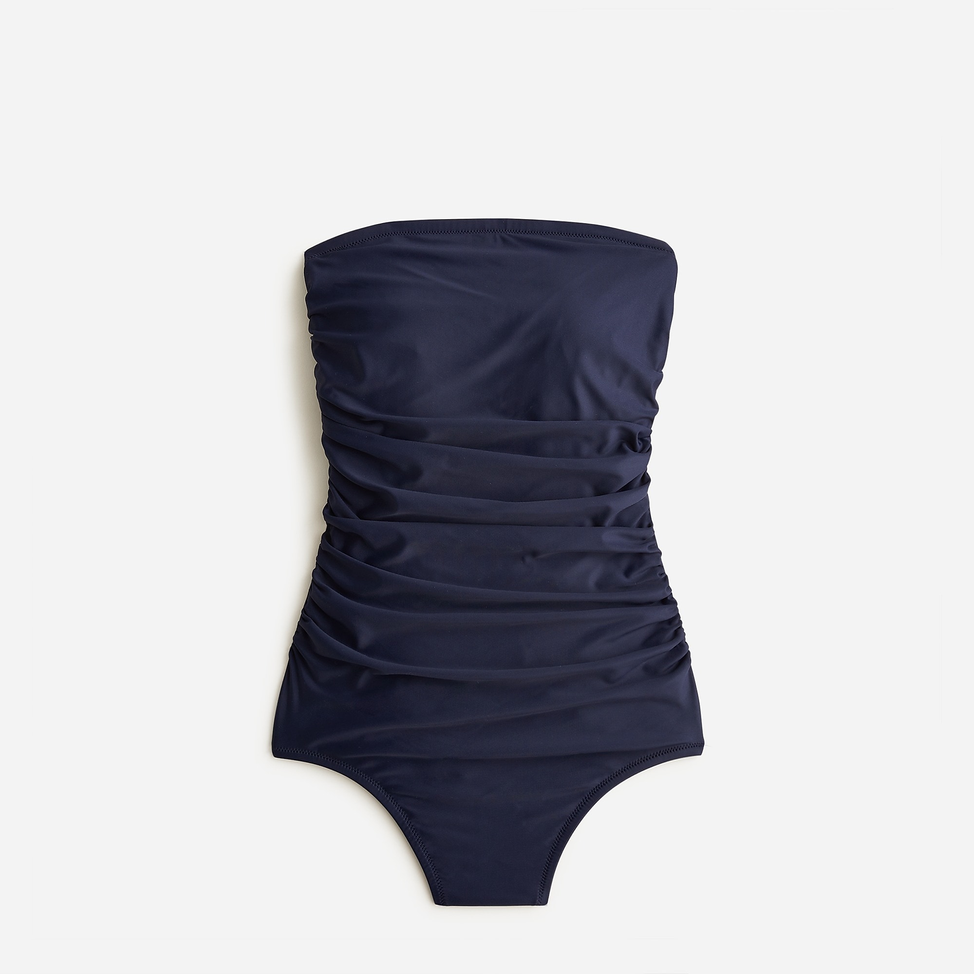 Women\'s J.Crew Ruched bandeau one-piece Swimsuit Navy USA UPXCHVF74