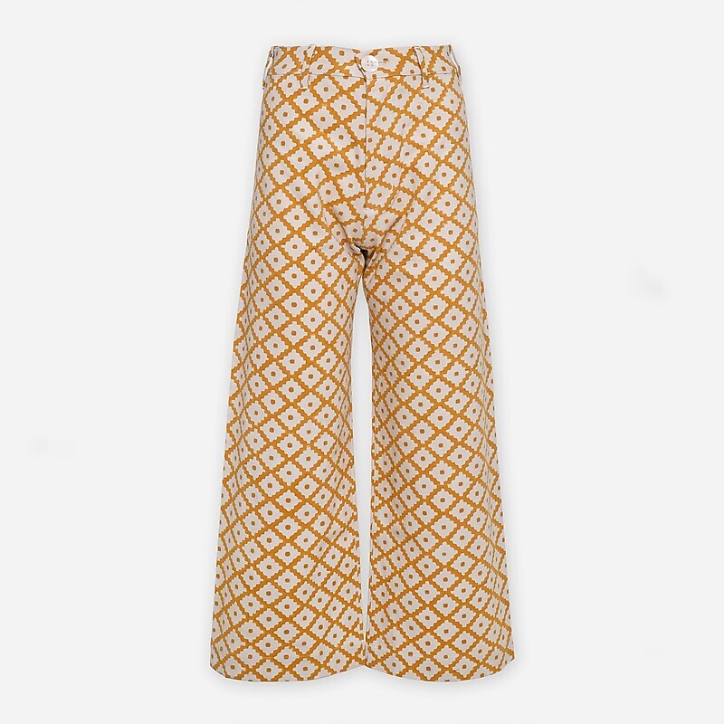 Women\'s J.Crew SZ Blockprints™ disco Pants Yellow Multi USA PNCDFXI71