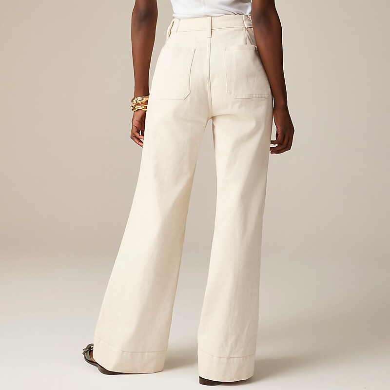 Women's J.Crew Sailor denim Trouser Natural USA YUFKMAW39