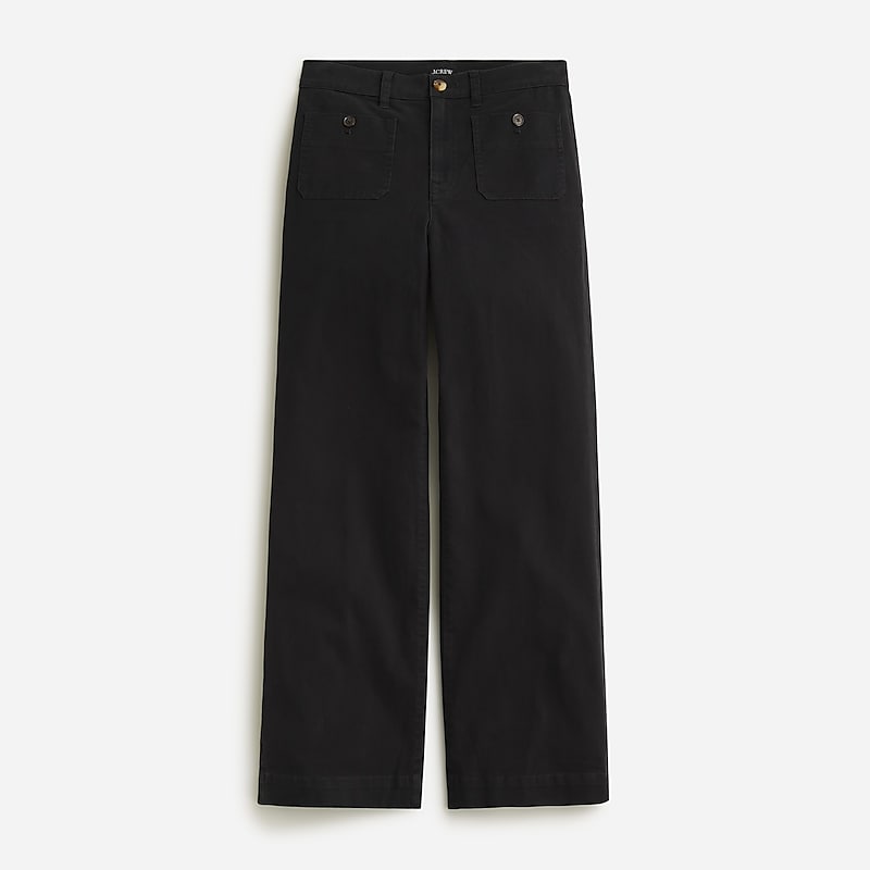 Women\'s J.Crew Sailor slim wide-leg chino Pants Black USA TEVIAXP50