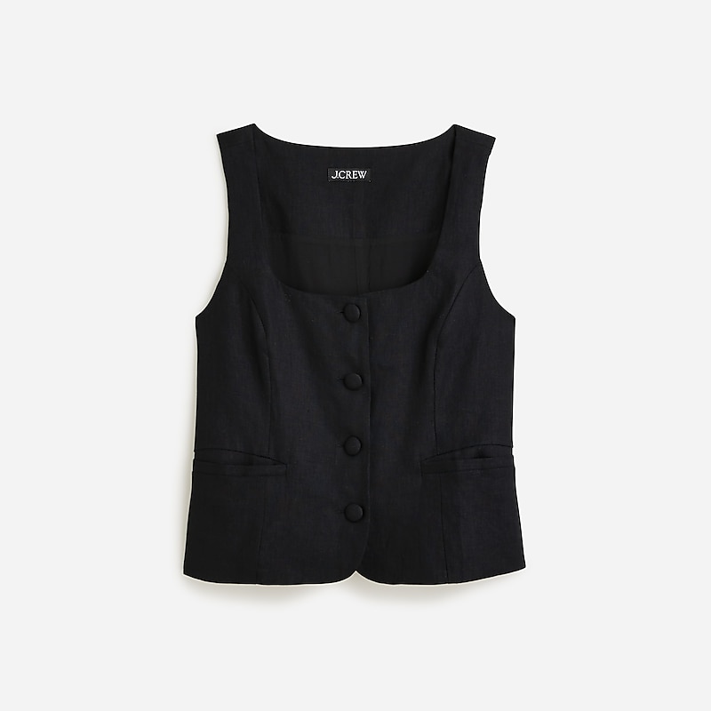 Women\'s J.Crew Scoopneck Vest Black USA CHYZLMN51