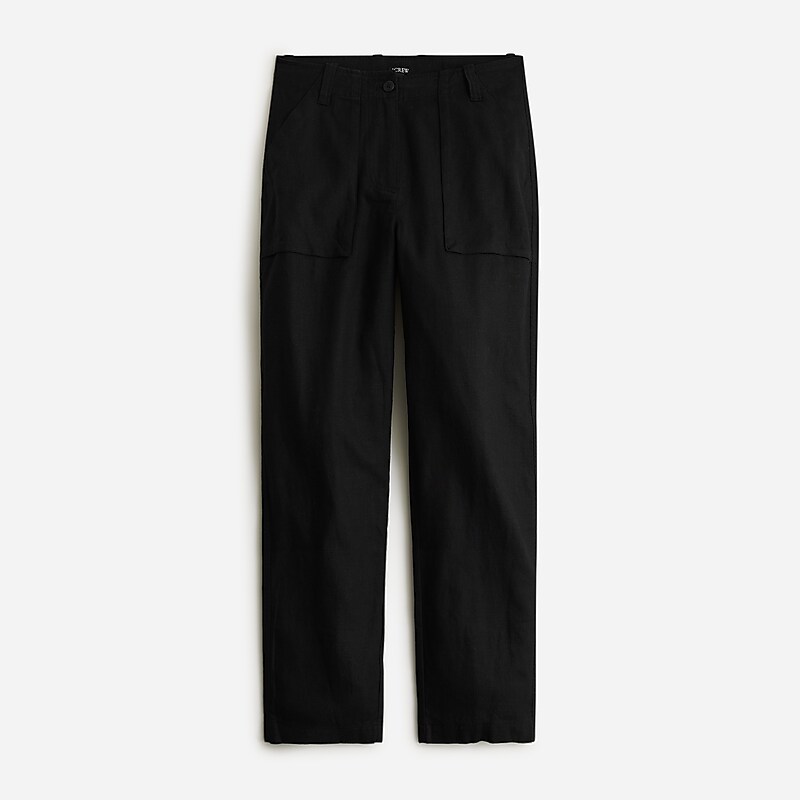 Women\'s J.Crew Seaside cargo Pants Black USA ASVQLUF29