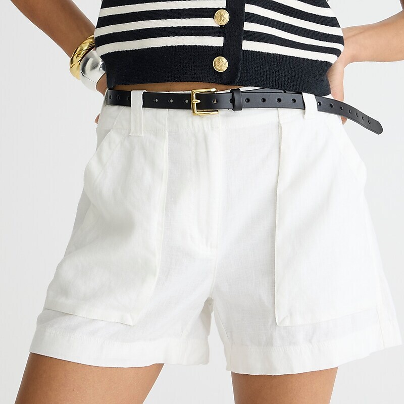 Women's J.Crew Seaside cargo Shorts White USA ICODVWB03