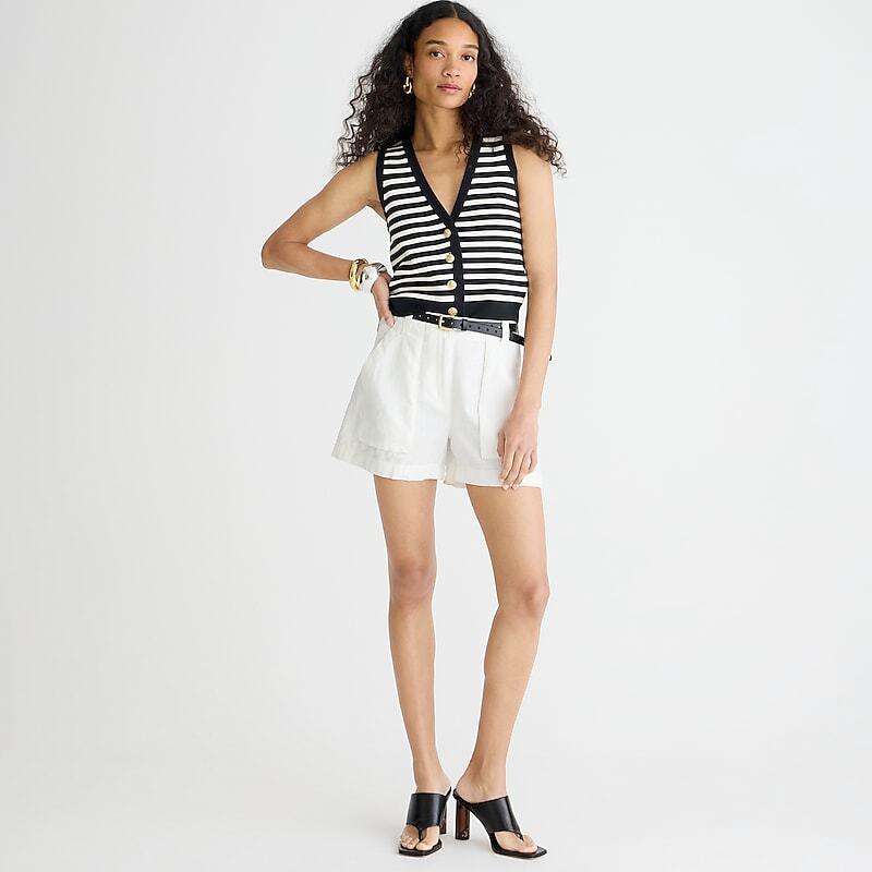 Women\'s J.Crew Seaside cargo Shorts White USA ICODVWB03