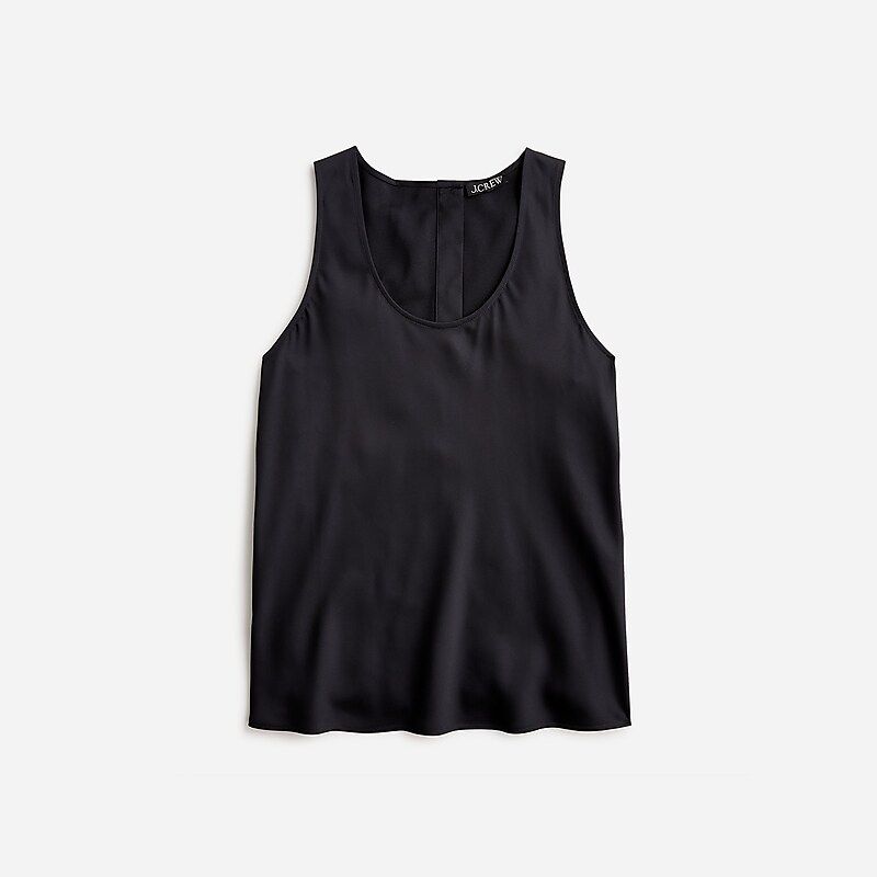 Women\'s J.Crew Sleeveless shell everyday crepe Tops Black USA KMORIAF65