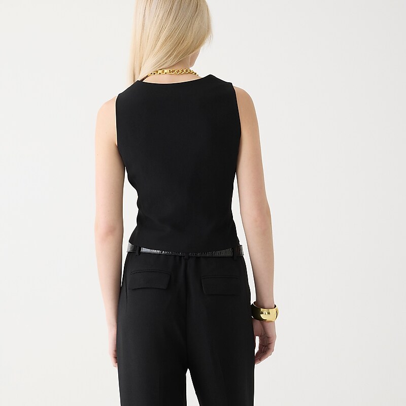 Women's J.Crew Slim-fit tuxedo Vest Black USA IKLVZWJ75