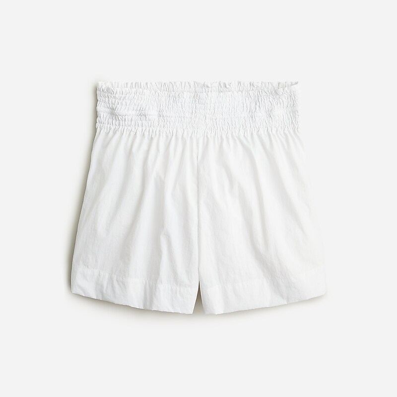 Women\'s J.Crew Smocked beach Shorts White USA QIKGOAH53