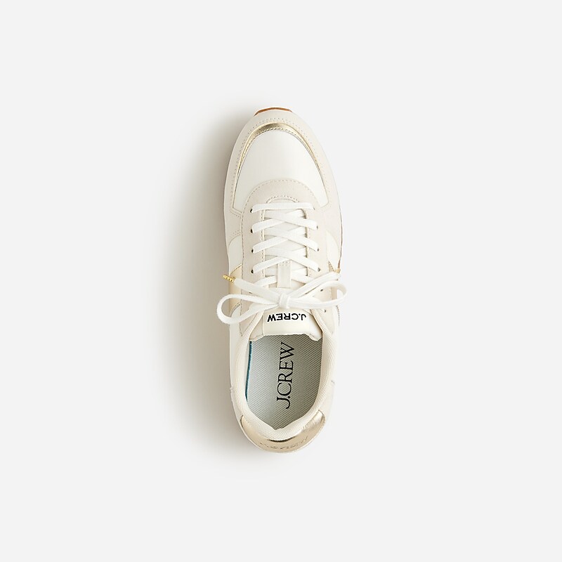 Women's J.Crew Sneakers Mountain Ivory Gold USA UHBGZJR64