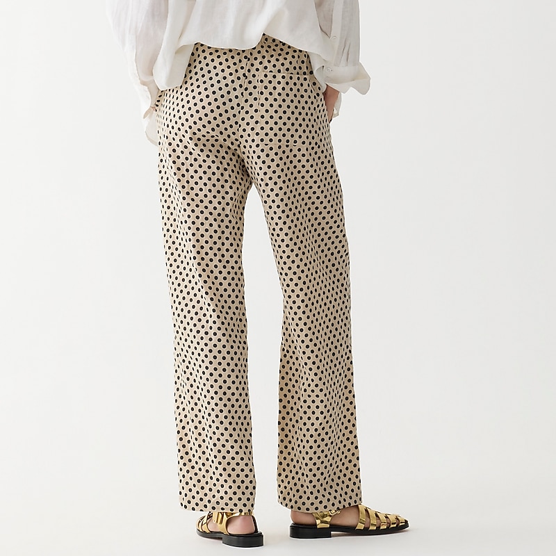 Women's J.Crew Soleil striped linen Pants Toasted Cream USA GEQWHPZ64