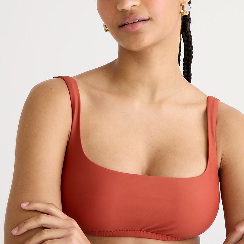 Women's J.Crew Squareneck Bikini Top Wildfire USA GJLHAED95