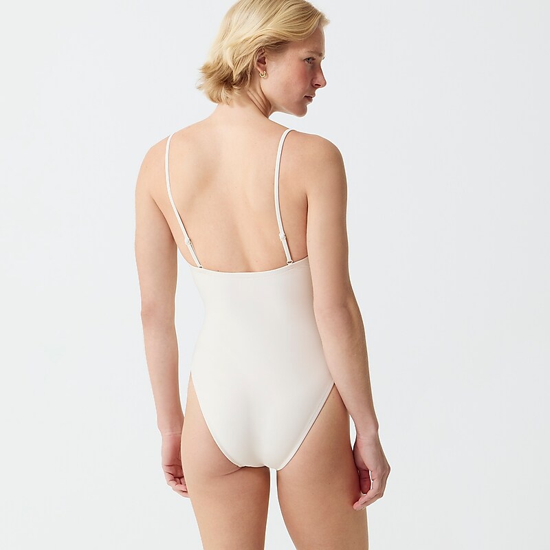 Women's J.Crew Squareneck one-piece Swimsuit Natural USA AVYIRWU51